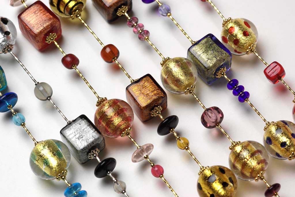 bijoux de créateur en verre de murano venise