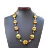 Glass necklace murano gold necklace long refined murano glass of venice