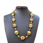 Glass necklace murano gold necklace long refined murano glass of venice