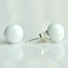 White murano glass earrings round button nail genuine murano glass of venice