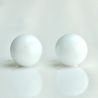 White murano earrings round button nail genuine murano glass of venice