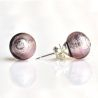 Parma murano glass earrings round button nail genuine murano glass of venice