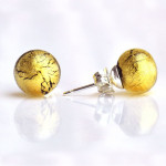 Gold murano glas ohrstecker aus venedig