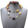 Glass necklace murano amber gold 