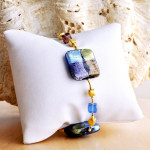 Bracelet verre murano bleu venise