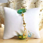 Green murano bracelet quadrifoglio murano glass of venice