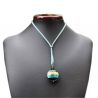 Murano glass pendant necklace green / turquoise murano glass venice horizon