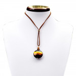 Pendentif marron/or en verre de murano de venise, horizon