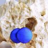  brincos de cristal murano pastilha azul cetim de veneza 