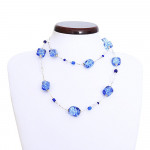 Collana in vetro di murano blu collana