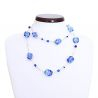Necklace murano glass blue necklace