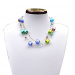 Collar cristal murano multicolore largo en genuino cristal de venecia