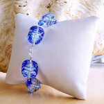 Bracelet murano bleu en veritable verre de murano venise