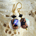 Pendientes murano negro joya de venecia real murano