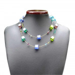 Glas halsband i murano multicolor juvel i venedig