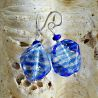 Blue murano earrings in true murano glass of venice
