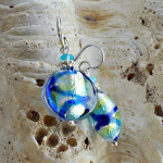 Oorbellen murano blauw