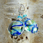 Aretes murano azul en verdadero cristal de murano venecia