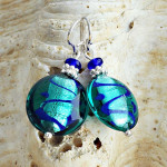 Boucles d'oreilles murano bleu