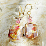 Murano glas schmuck ohrringe rose aus echtem muranoglas aus venedig 