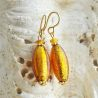 Boucles d'oreilles en verre de murano ambre