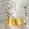 Orecchini cubo sciogliendo oro autentico vetro di murano di venezia