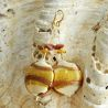 Oorbellen van murano-glas gouden karamel pervinca
