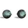 Botões de punho redondos cizentos de prata en vidro de murano de veneza