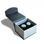 Round grey silver cufflinks in real murano glass venice