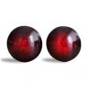  botões de punho redondos vermelho en vidro de murano