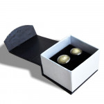 Round gold murano glass cufflinks in real murano glass venice