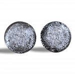 Boutons de manchette murano rond argent