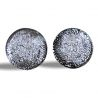 Gemelos de plata redondos en verdadero cristal de murano venecia