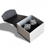 Silver murano glass cufflinks in real murano glass venice