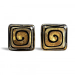 Gold murano glass cufflinks in real murano glass venice