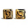 Zig-zag oro gemelos en verdadero cristal de murano venecia