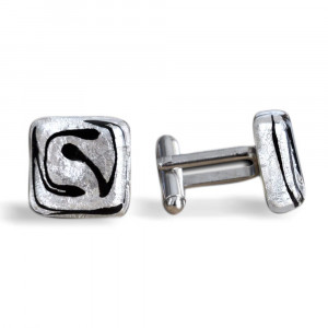 Silver murano glass cufflinks in real murano glass venice