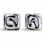 Boutons de manchette murano argent