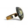 Ring i murano-glas, svart och guld colimacon 