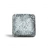 Black and silver square ring of murano