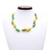 Necklace genuine murano glass green and gold 