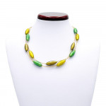 Ketting originele murano glas groen en goud 