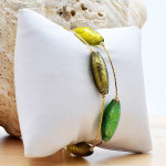 Armband groen en goud originele murano glas