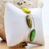  pulsera oliver verde y oro en verdadero vidrio de murano 