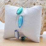 Riem blauw originele murano glas