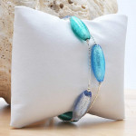 Armband originele murano glas blauw 