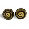 Round spiral gold cufflinks in real murano glass venice