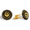 Round spiral gold cufflinks in real murano glass venice