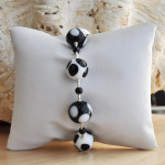 Black white murano glass bracelet