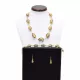 Olivetto black and gold - gold murano glass jewellery set genuine murano glass of venice
